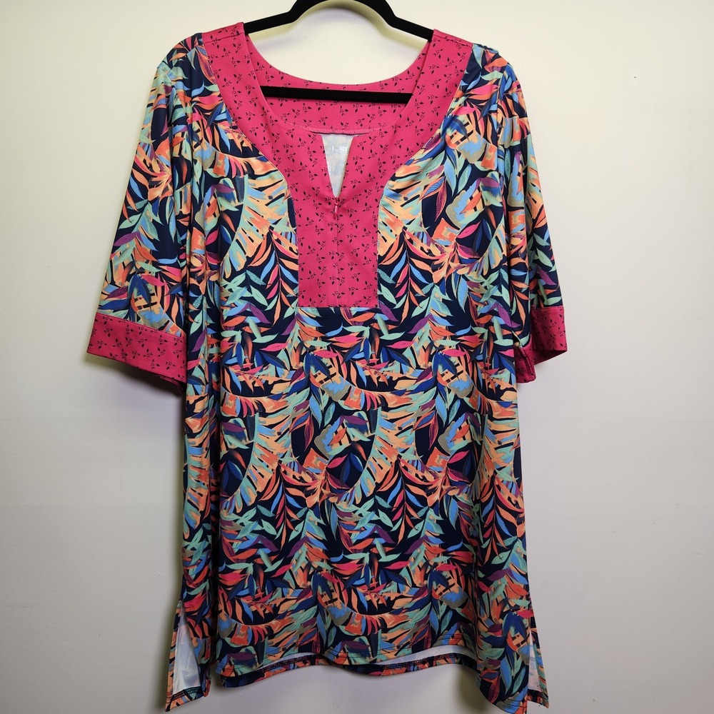 NWT Reel Legends Pina Colada Fishing Tunic Dress 2XL UPF 50 Quick Dry Wicking